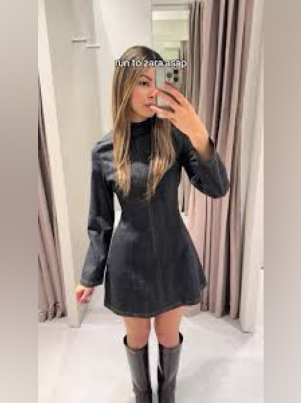 ZARA Z1975 Mini Denim Dress - Picture 5 of 7